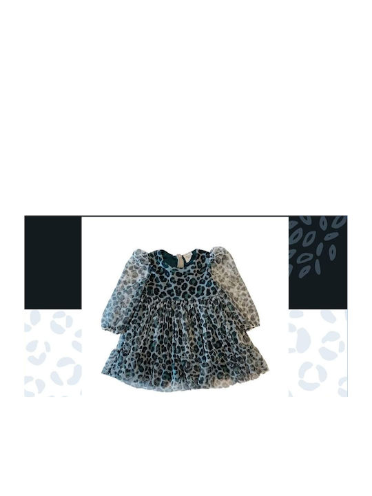 Sweet Baby Rochie pentru Copii Din Tulle Animal Print Mânecă lungă Gri