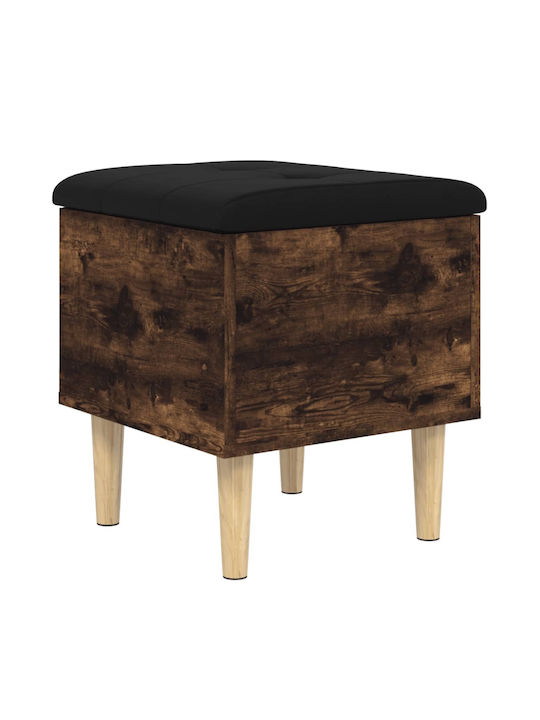 Stool For Living Room With Storage Space Wooden Smoky Oak 42x42x46cm