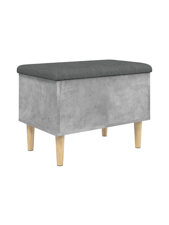 Stool Bench Stool With Storage Space Wooden Grey 62x42x46cm