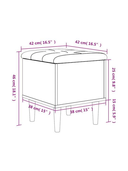 Hocker Für das Wohnzimmer Mit Stauraum Hölzernes Gray 42x42x46cm