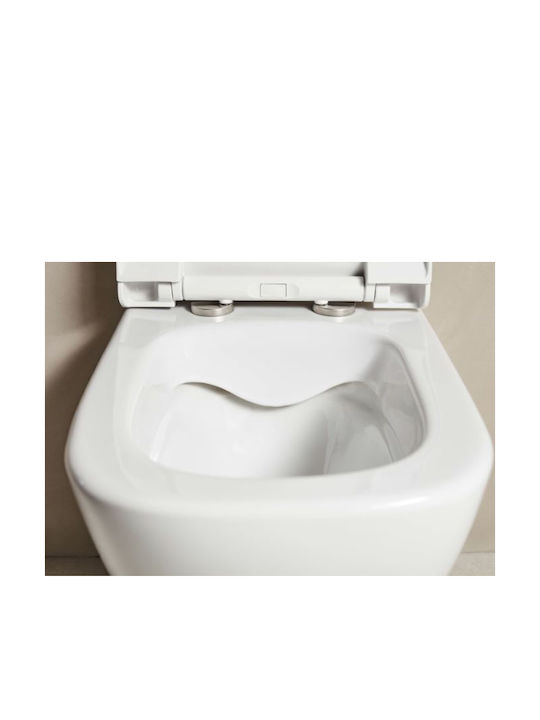 Tema Wall-Mounted Toilet with Cover with Bidet Without Cover White