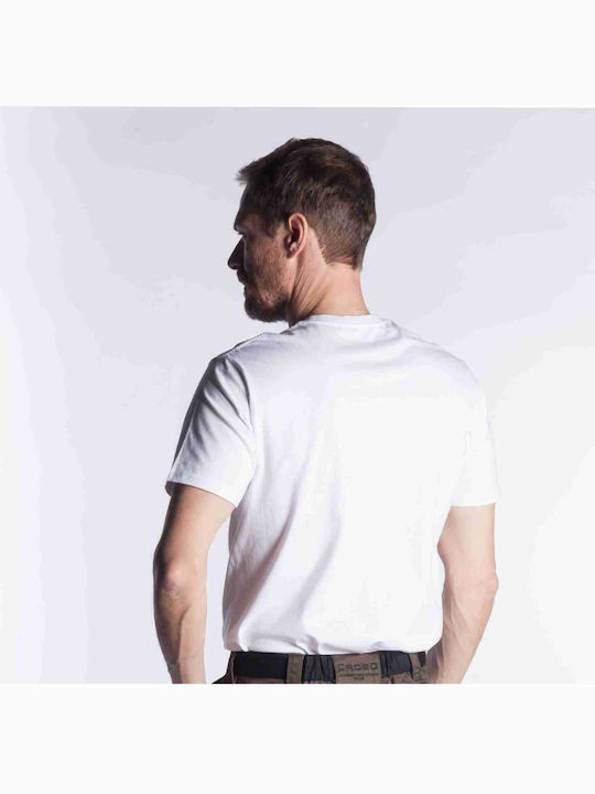 Kprime Ανδρικό Διαφημιστικό T-shirt Κοντομάνικο σε Λευκό Χρώμα