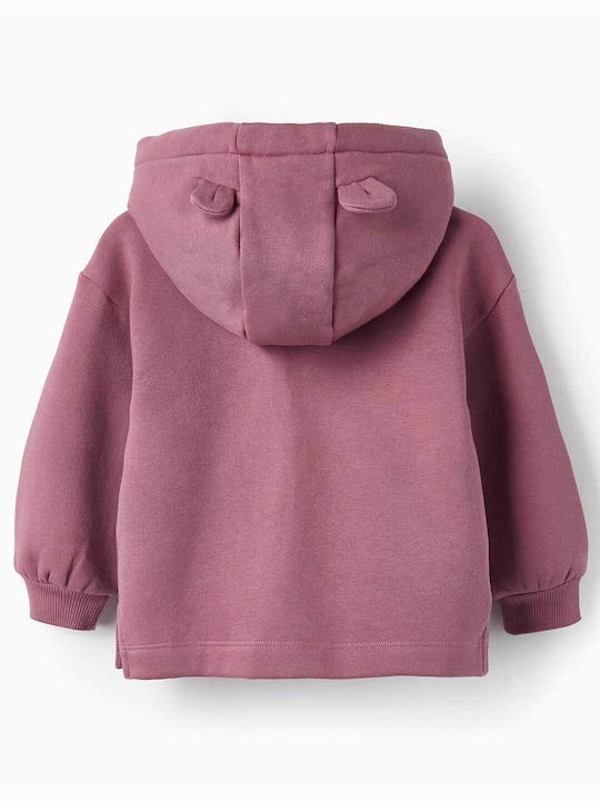 Zippy Kids Sweatshirt Cardigan Woolen with Hood LILA