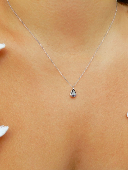 Polytimo Charm Solitärring aus Weißgold 14K