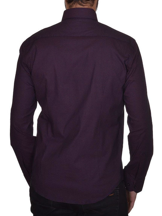 Nicolas Fratelli Men's Shirt Long Sleeve Bordeaux.