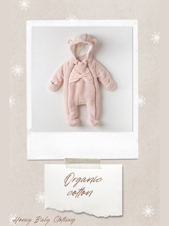 Andywawa Baby Bodysuit Set for Outing Long-Sleeved Velvet Pink