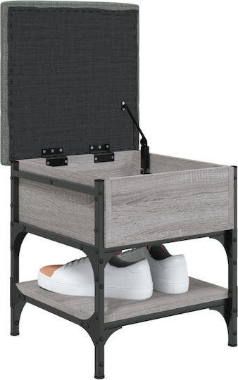 Hocker Für das Wohnzimmer Mit Stauraum Metall Gray 42x42x45cm
