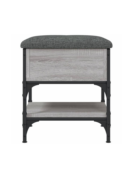 Stool For Living Room With Storage Space Metallic Gray 42x42x45cm