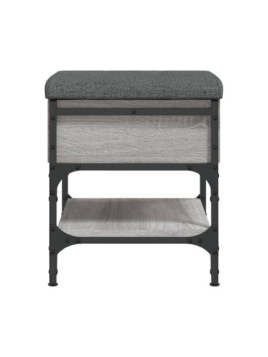 Stool For Living Room With Storage Space Metallic Gray 42x42x45cm