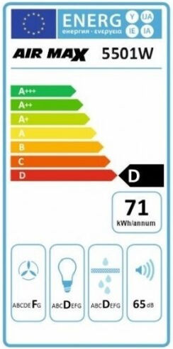 Proff AIRMAX Ελεύθερος Απορροφητήρας 60cm Λευκός