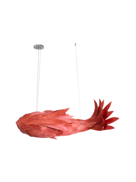 GloboStar Pendant Light Red Boho Grid with Socket E27 100x72x36cm