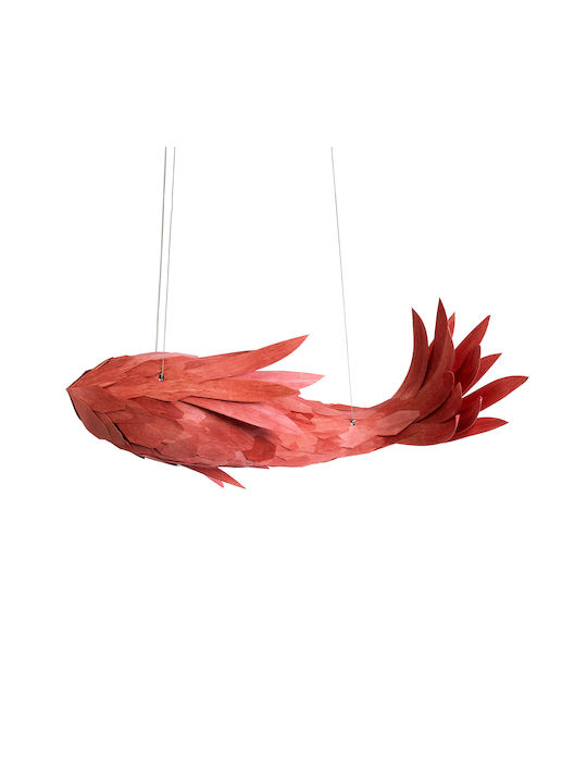 GloboStar Pendant Light Red Boho Grid with Socket E27 100x72x36cm
