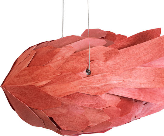 GloboStar Pendant Light Red Boho Grid with Socket E27 100x72x36cm