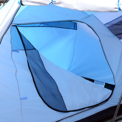 Outsunny Campingzelt Blau mit Doppeltuch 3 Jahreszeiten für 6 Personen 460x230x195cm