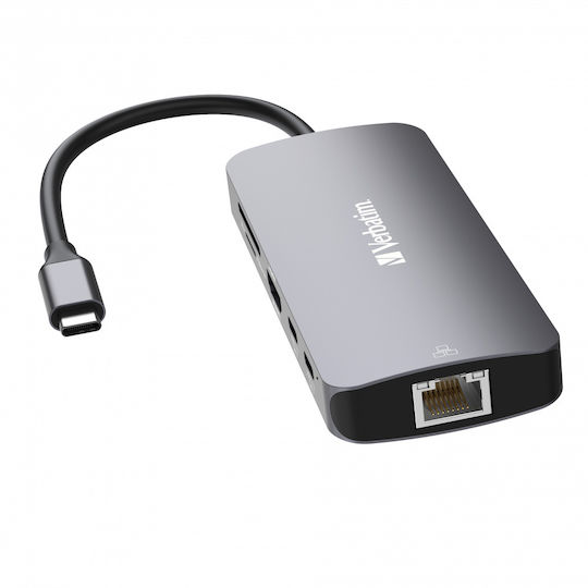 Verbatim CMH-9 USB-C Docking Station mit HDMI 4K PD Ethernet Gray