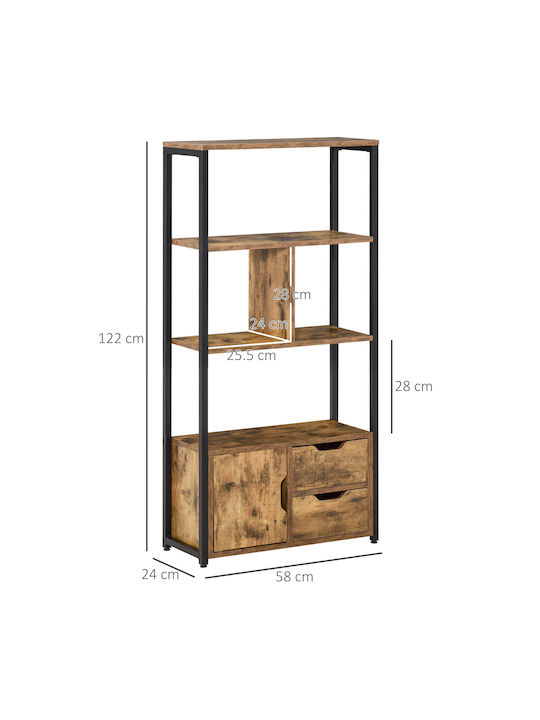 Βιβλιοθήκη Καφέ 58x24x122εκ.