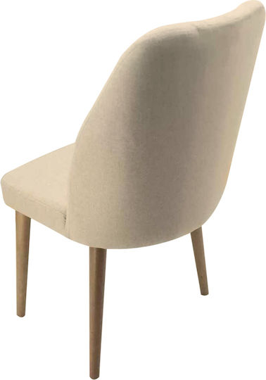 Alfa Dining Room Fabric Chair Beige 50x55x88cm