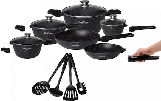 Cheffinger Σετ Μαγειρικά Σκεύη από Αλουμίνιο 14τμχ Cheffinger Σετ Μαγειρικά Σκεύη από Αλουμίνιο 14τμχ
