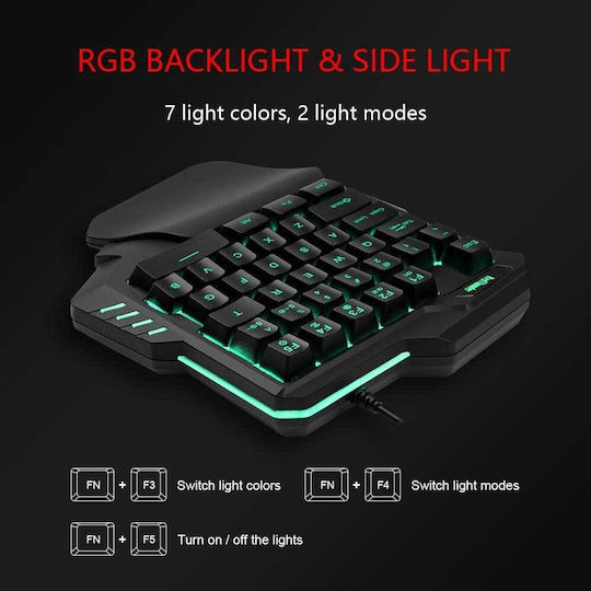 RedThunder‎ G30-C Οπτικό Gaming KeyPad με Μεμβράνης διακόπτες και RGB φωτισμό & Ποντίκι (Αγγλικό US)