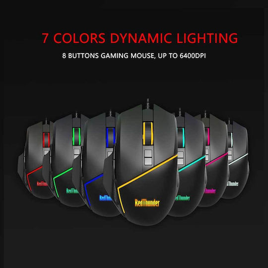 RedThunder‎ G30-C Οπτικό Gaming KeyPad με Μεμβράνης διακόπτες και RGB φωτισμό & Ποντίκι (Αγγλικό US)