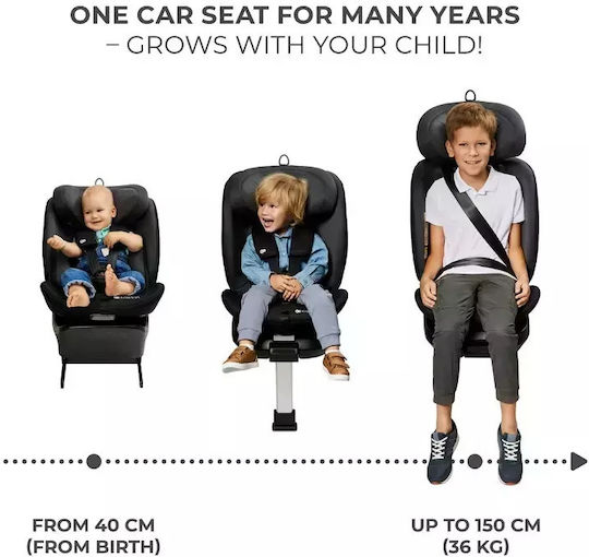 Kinderkraft i-360 Scaun Auto pentru Copii i-Size cu Isofix Negru 0-36 kg