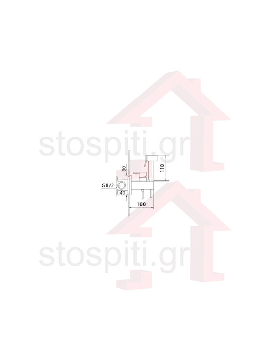 Imex Irlanda Wandmontage Satz Bidet Schwarz