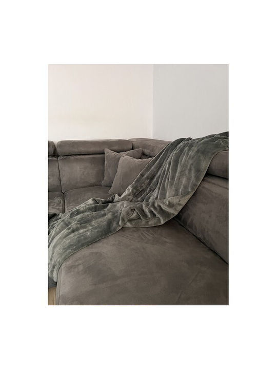 Ruhhy Κουβέρτα Βελουτέ Μονή 160x200εκ. Szary