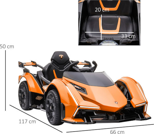 Lamborghini Едноместна Кола с Дистанционно Управление Оранжева за 3+ Години