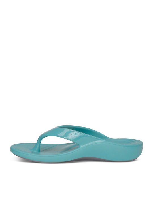 Frauen Flip Flops Glossy Aqua