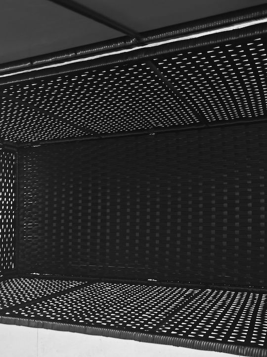 Outsunny Μπαούλο Αποθήκευσης Εξωτερικού Χώρου Rattan 330lt Μαύρο Μ121xΠ57xΥ67εκ.