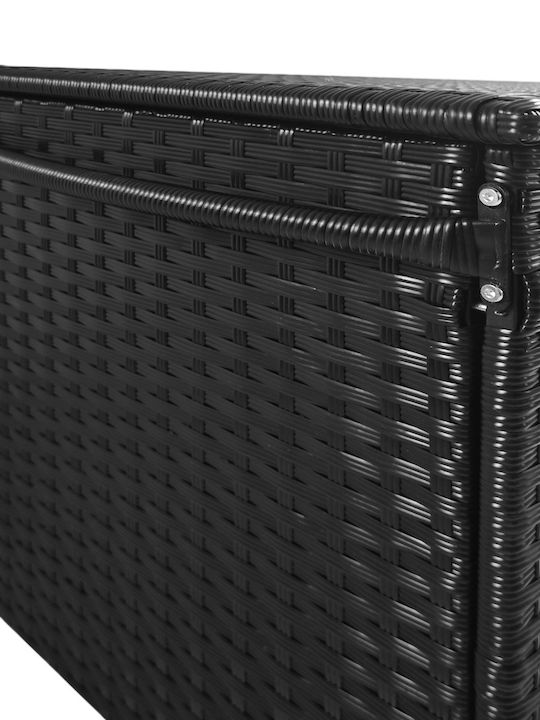 Outsunny Μπαούλο Αποθήκευσης Εξωτερικού Χώρου Rattan 330lt Μαύρο Μ121xΠ57xΥ67εκ.