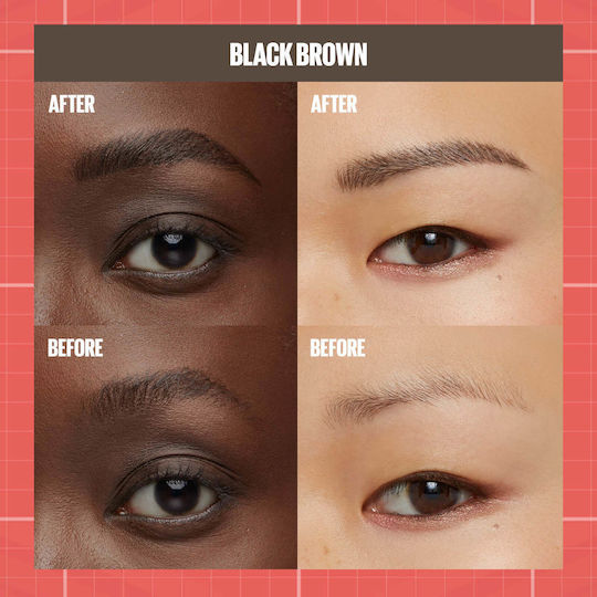 Maybelline Build-a-brow 2 Easy Steps Pencil for Eyebrows Black Brown