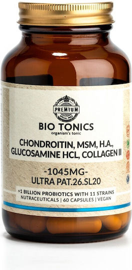Bio Tonics Chondroitin, Msm, H.a. Glucosamine Hcl, Collagen II 1045mg Συμπλήρωμα για την Υγεία Αρθρώσεων & Οστών 60 κάψουλες