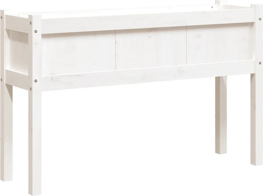 vidaXL Set 2 Planters Wooden White