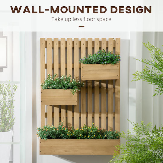 Outsunny Pot Wooden Wooden 60x16x80cm.