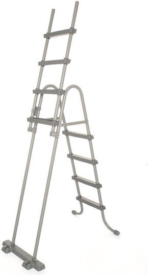 Bestway Pooltreppe aus Kunststoff mit 76,5 cm Breite Silber