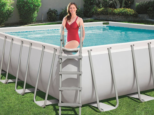 Bestway Pooltreppe aus Kunststoff mit 76,5 cm Breite Silber