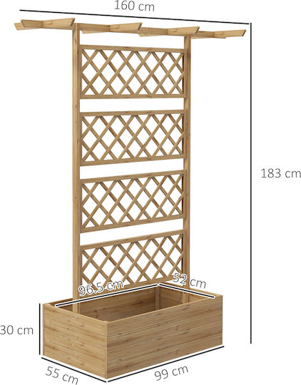 Outsunny Planter Box Lemn Maro 160x55x183cm.