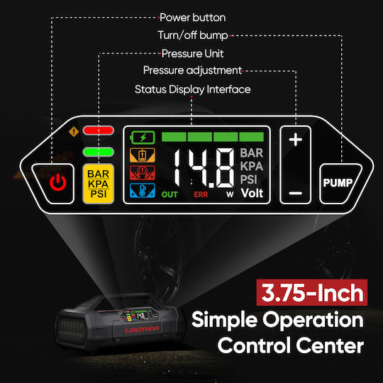 Lokithor ApartX Tragbar Auto-Starthilfe 1500A mit USB / Φακό