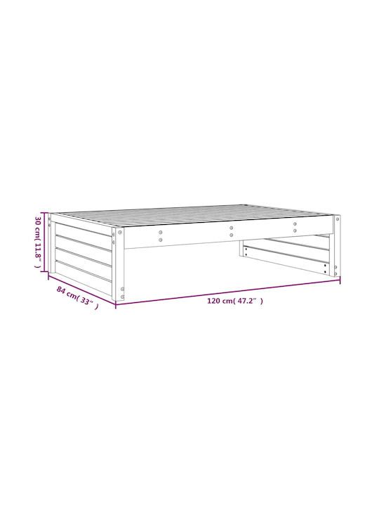 Дървен Градински Табурет Куб Кафяв 120x80x30см