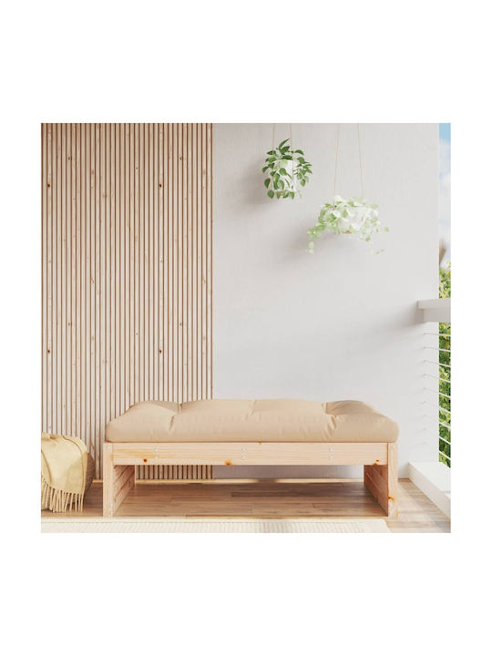 Дървен Градински Табурет Куб Кафяв 120x80x30см