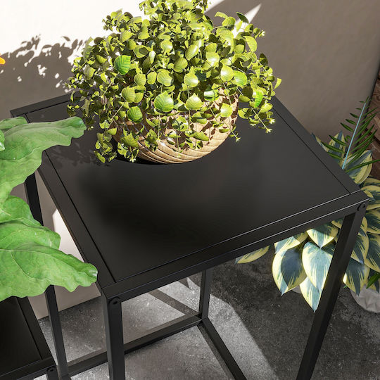 Outsunny Plant Holder Ανθοστήλες Μαύρες 2τμχ