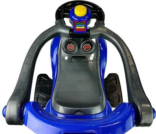 Lean Toys Mașină Ride On Cu Mâner Pentru Părinți Pentru 12+ Luni Albastră