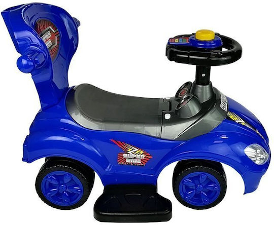 Lean Toys Mașină Ride On Cu Mâner Pentru Părinți Pentru 12+ Luni Albastră
