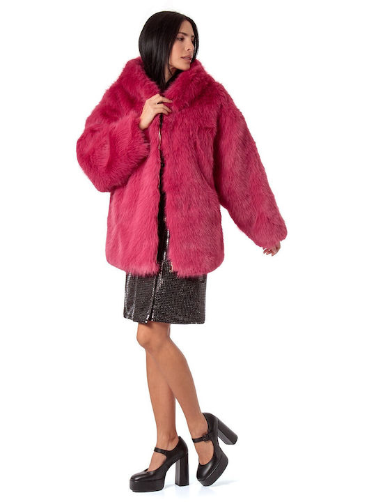 Women's Short Fur Fuchsia