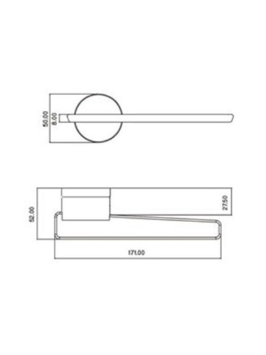 Yalis Design Hebel Vordertür mit Rosette Chrome With Black Matte