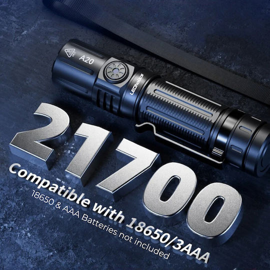 Ledholics Rechargeable Flashlight LED IP54 with Maximum Brightness 1750lm