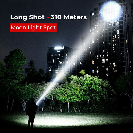 Ledholics Rechargeable Flashlight LED IP54 with Maximum Brightness 1750lm