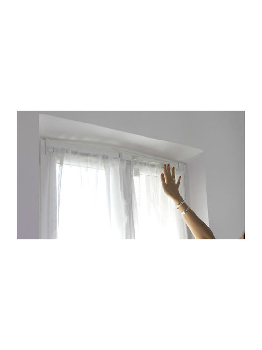Genius Ideas Extendable Metallic Curtain Pole Single 105-105cm White