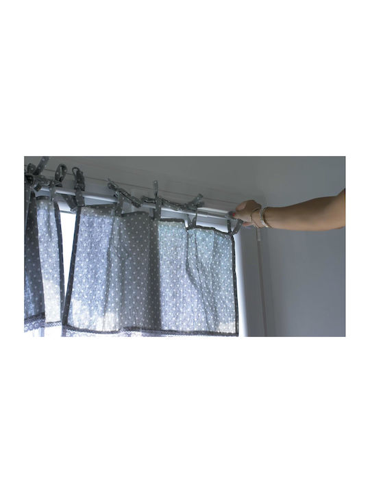 Genius Ideas Extendable Metallic Curtain Pole Single 105-105cm White